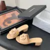 Chanel Women Beige Leather Mules product view 2