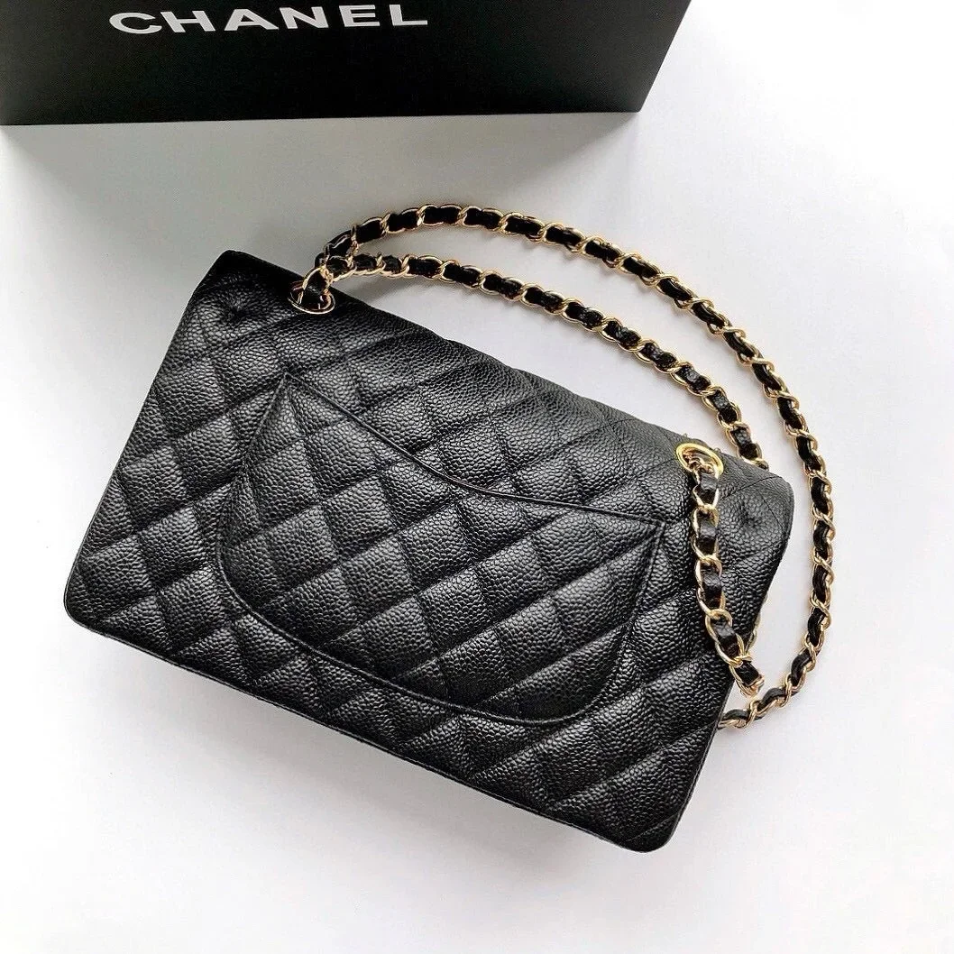 Chanel Classic Flap 25.5 Black Gold Hardware 187 factory Bag product view 2