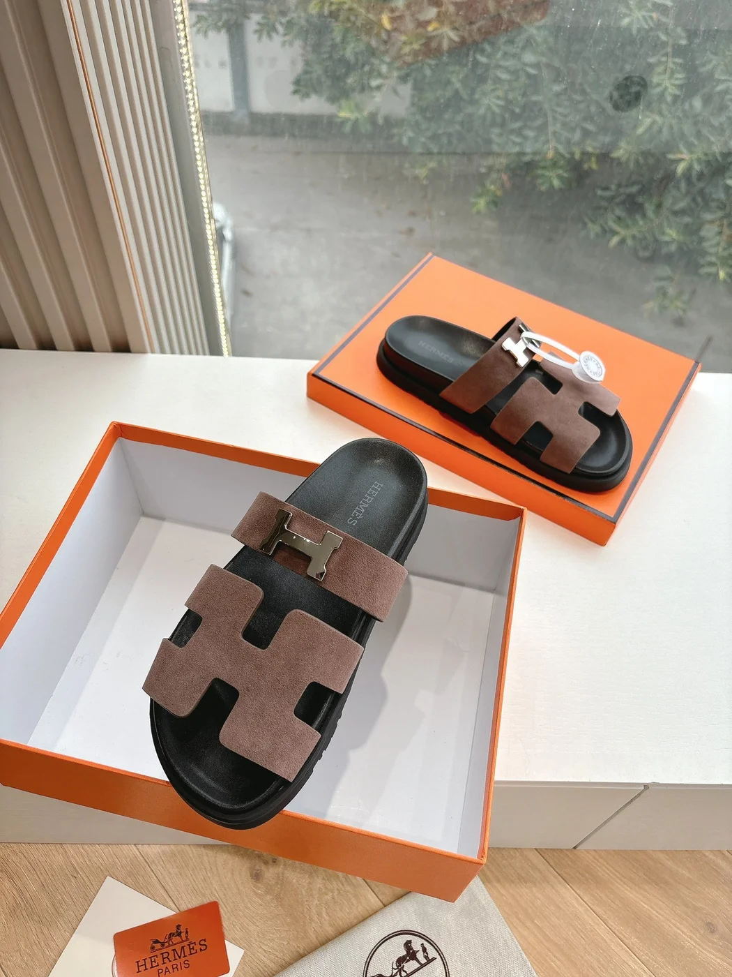 Hermès Women Brown Suede Sandals product view 4