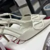 Valentino Women White Slingback Leather Pumps product view 3