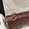 Chanel Classic Plum Red Color Handbags With Lock Gold 25 cm product view 7