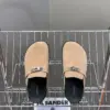 Hermès Women Beige Suede Leather Slippers product view 4