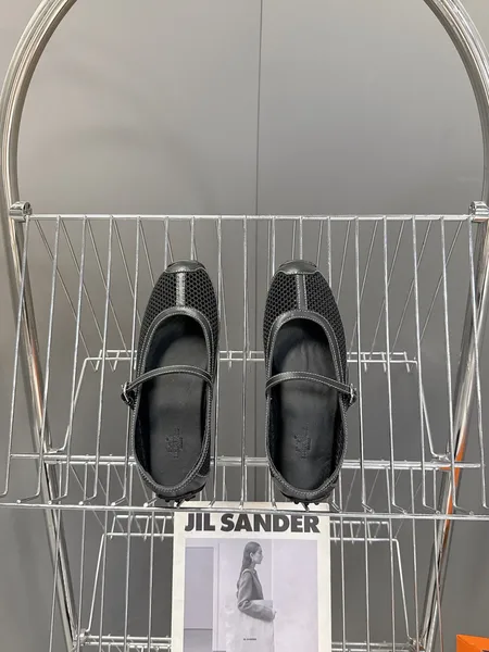 Hermès Women Black Mesh Leather Mary Janes product view 5