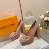 Louis Vuitton Women Pink Leather Quilted Block Heels product view 1