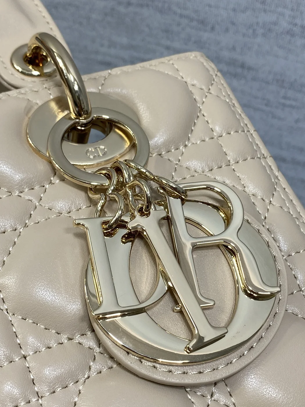 Dior small Lady Dior bag in Beige Cannage product view 2
