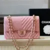 Chanel Classic Handbags V-Pattern Pink Lock Gold 23 cm product view 3