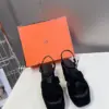 Hermès Women Black Suede Slingback Sandals product view 1