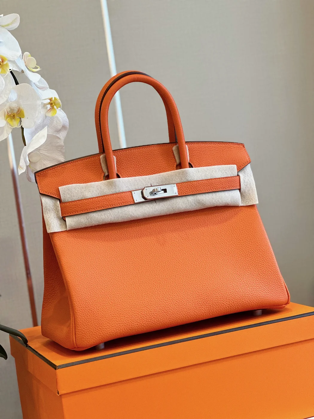 Hermès Birkin 30 Orange Palladium Hardware Bag product view 4