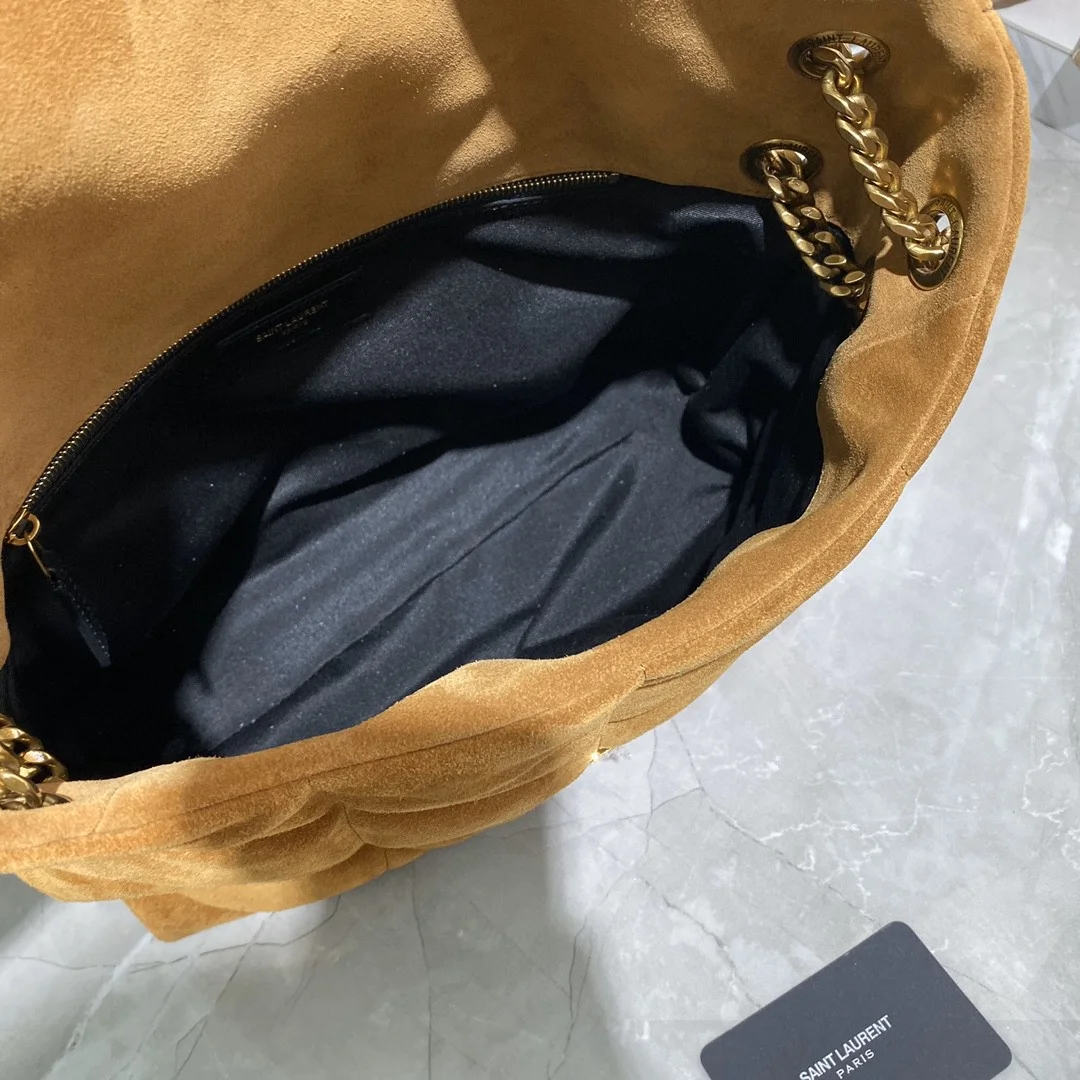 Saint Laurent Puffer Toy quilted leather-trimmed suede shoulder bag product view 5