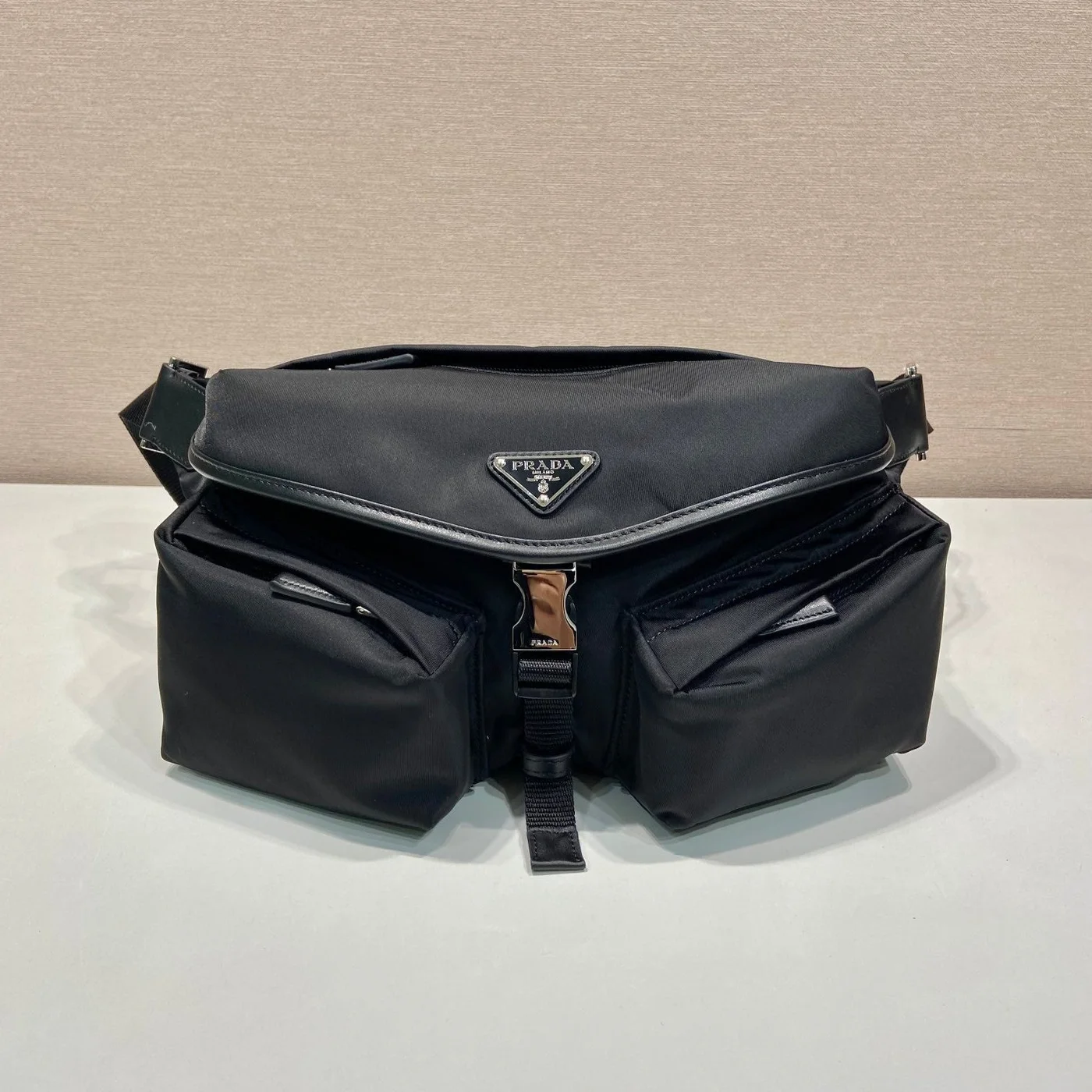 Prada Belt Bag 27 In Black Re-Nylon
