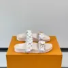 Louis Vuitton Men White Patterned Leather Sandals product view 1