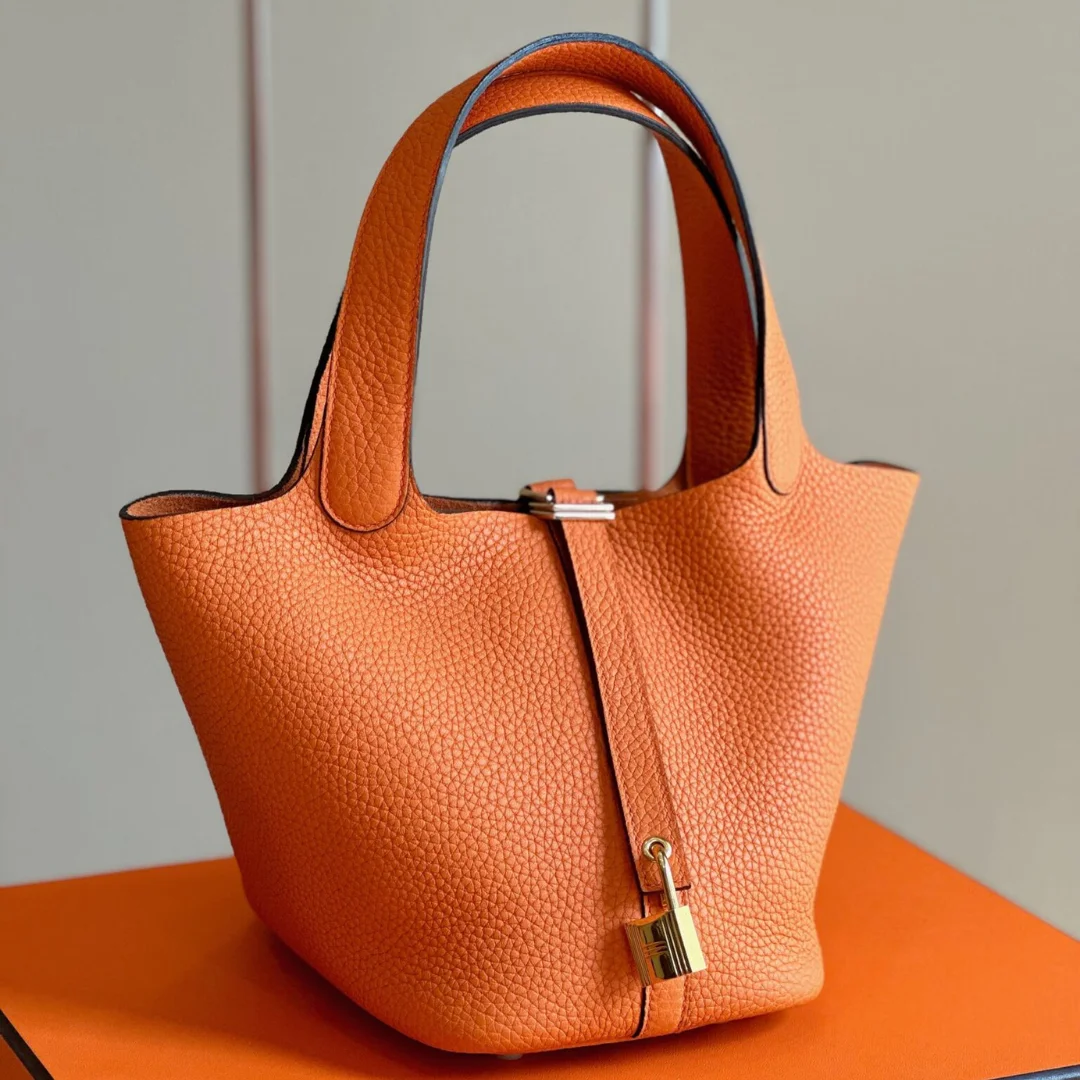 Hermès Picotin 18 Orange Togo Leather Gold Hardware Bag product view 1