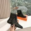 Hermès Women Black Mesh And Leather Boots product view 5