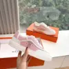 Hermès Women Pink Canvas And White Leather Sneakers product view 4