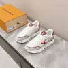 Louis Vuitton Women White Leather Red Accent Sneakers product view 1