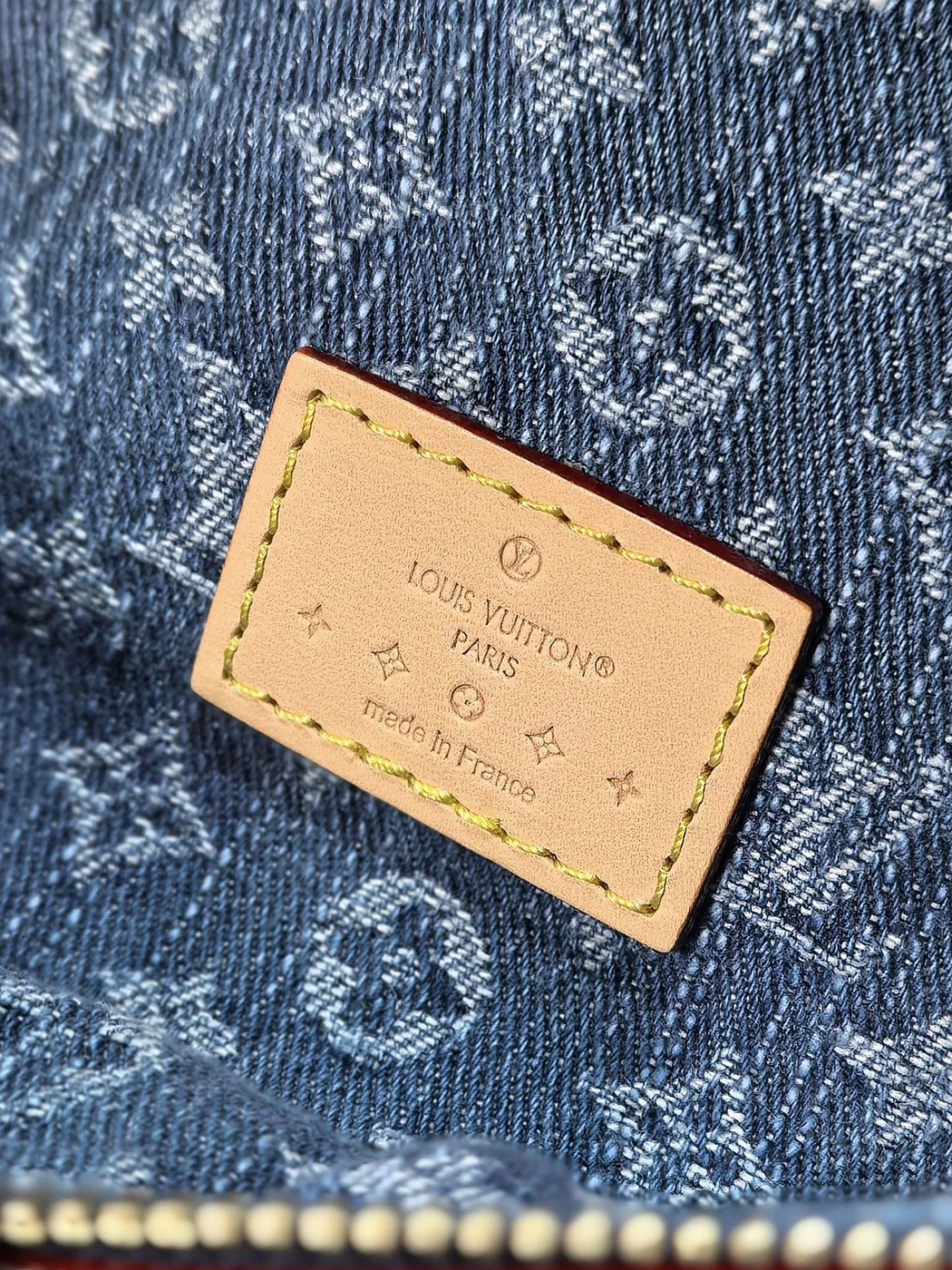 Louis Vuitton 25S Bumbag 38 In Blue Monogram Denim Leather Trim Gold Hardware Bag product view 7