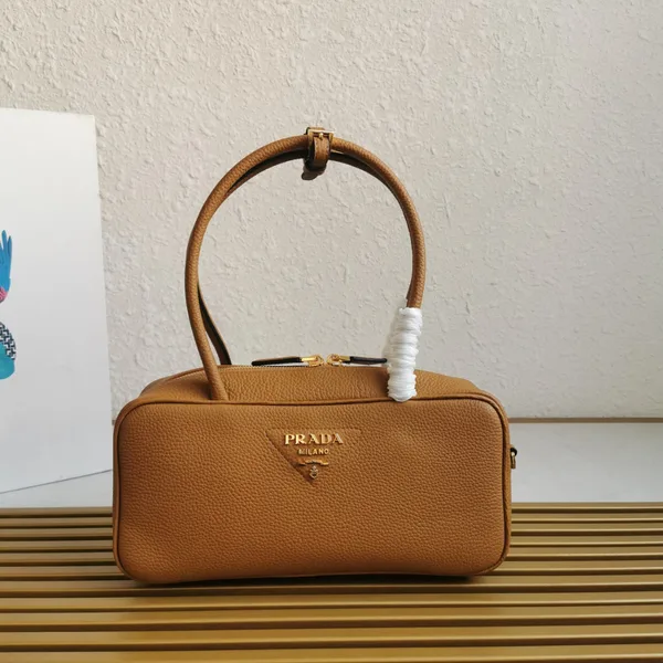 Prada Medium Leather Top-Handle Bag in Brown product view 1