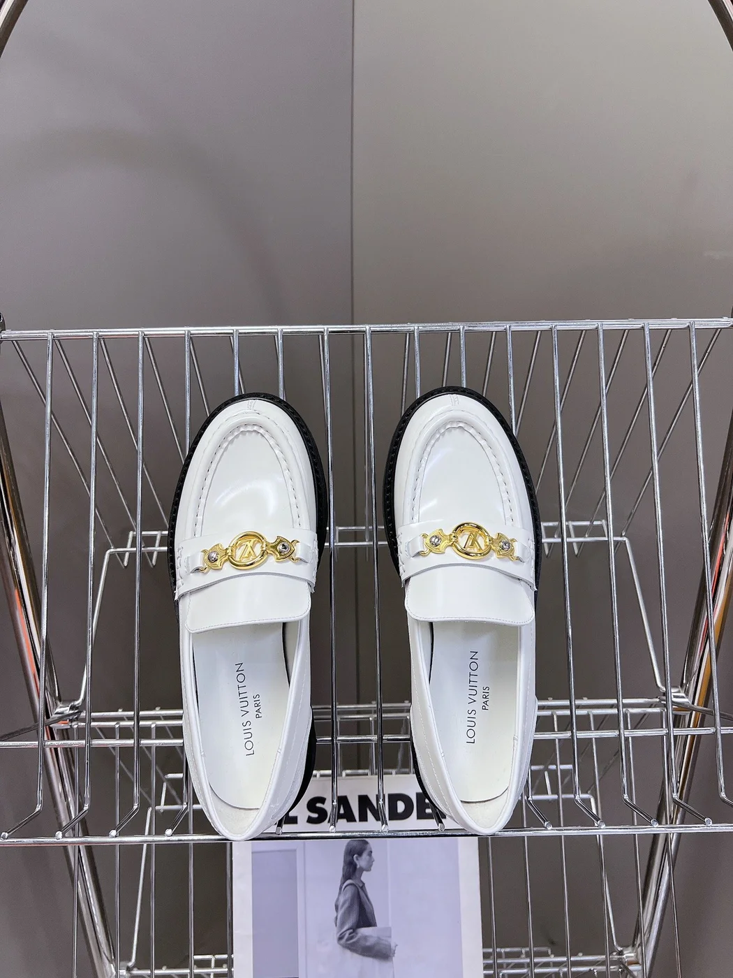 Louis Vuitton Women White Leather Loafers product view 2