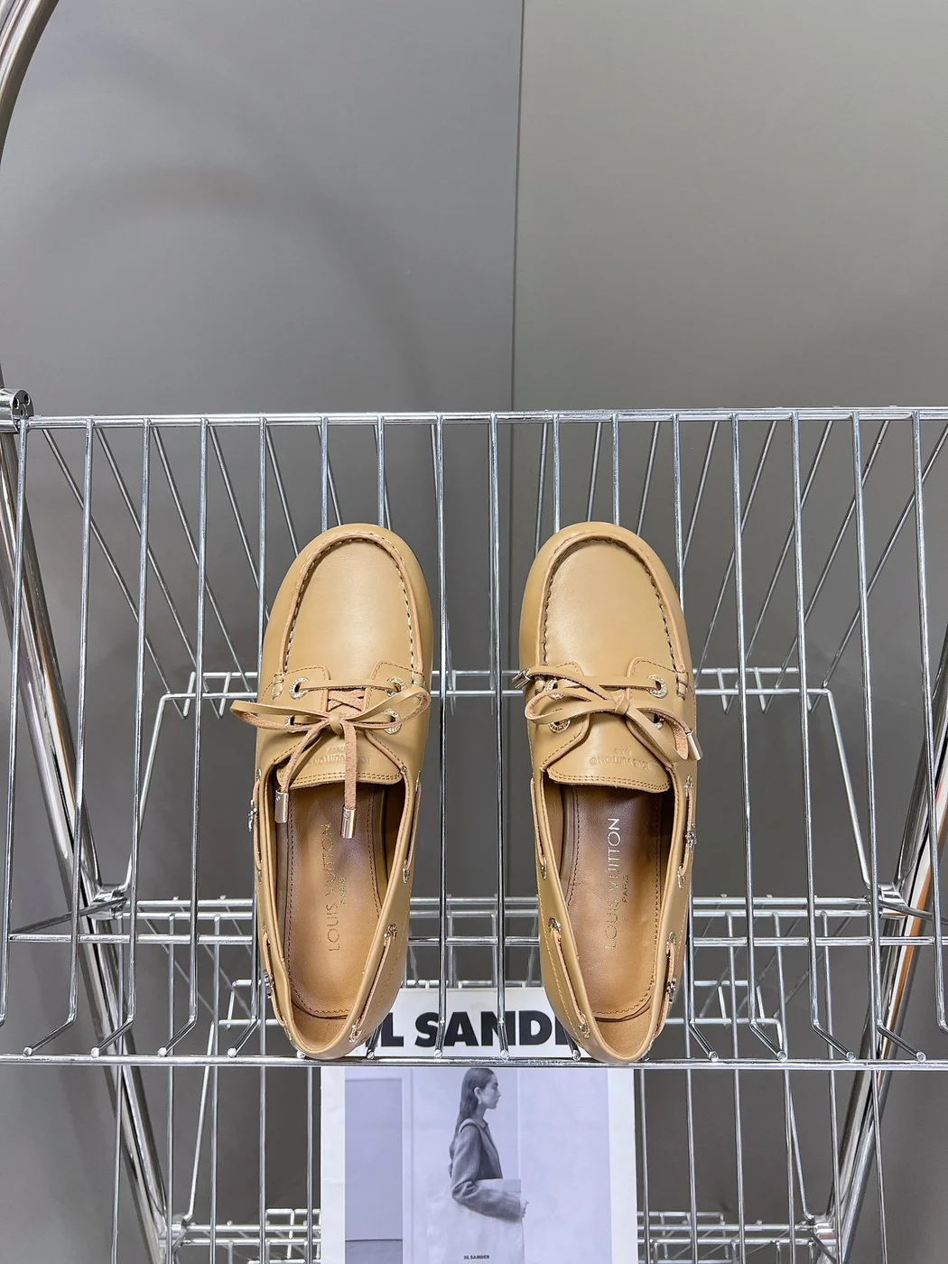 Louis Vuitton Women Beige Leather Loafers product view 2