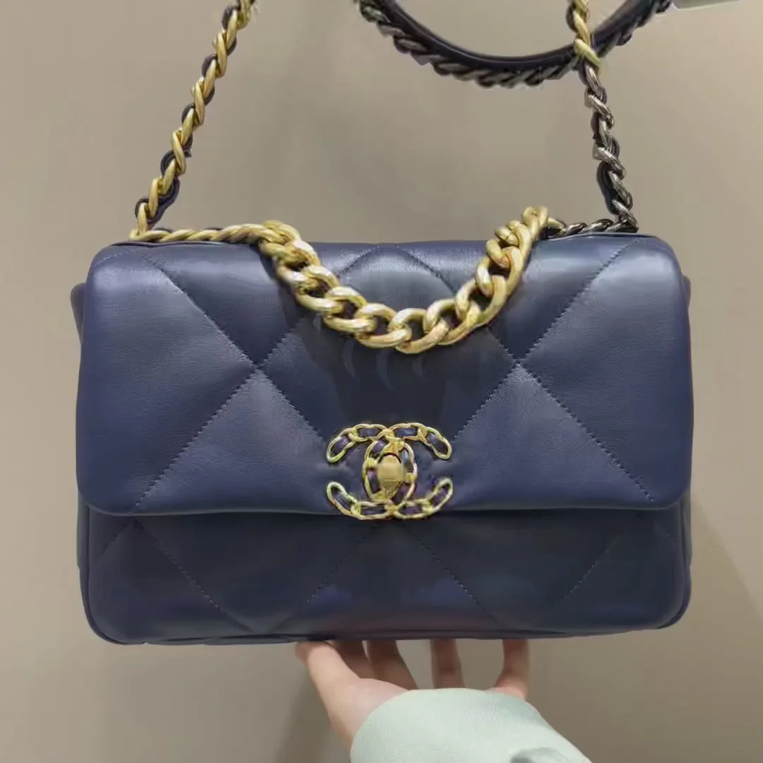 Chanel 19 Bag Small Navy Blue product view 6