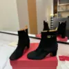 Valentino Women Black Suede Ankle Boots product view 2