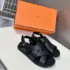 Hermès Women Black Leather Strappy Sandals product view 3