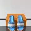Louis Vuitton Men Blue Denim Canvas Slides product view 6