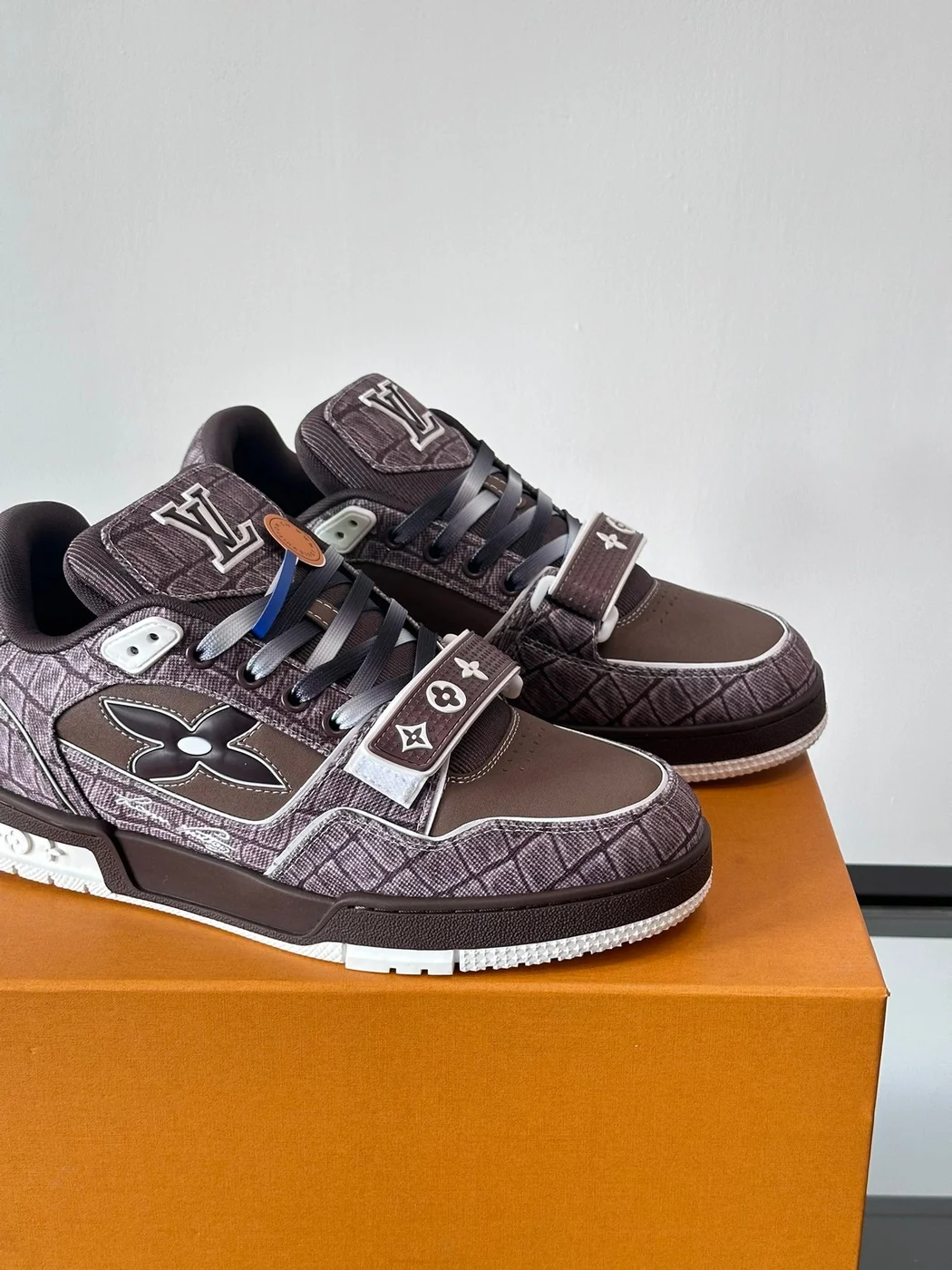Louis Vuitton Men Brown Textile Sneakers product view 5