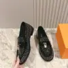 Louis Vuitton Women Black Patent Leather Loafers product view 3