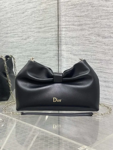 Dior Bow Bag in black lambskin product view 1