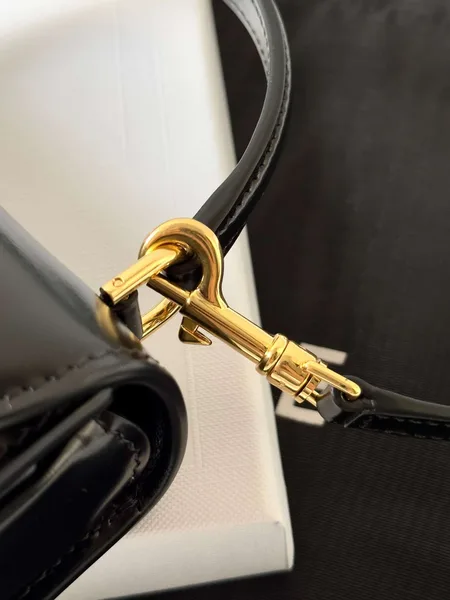 Celine Mini Crossbody Black Leather Strap Gold Lock 15.5x11cm Bag product view 4