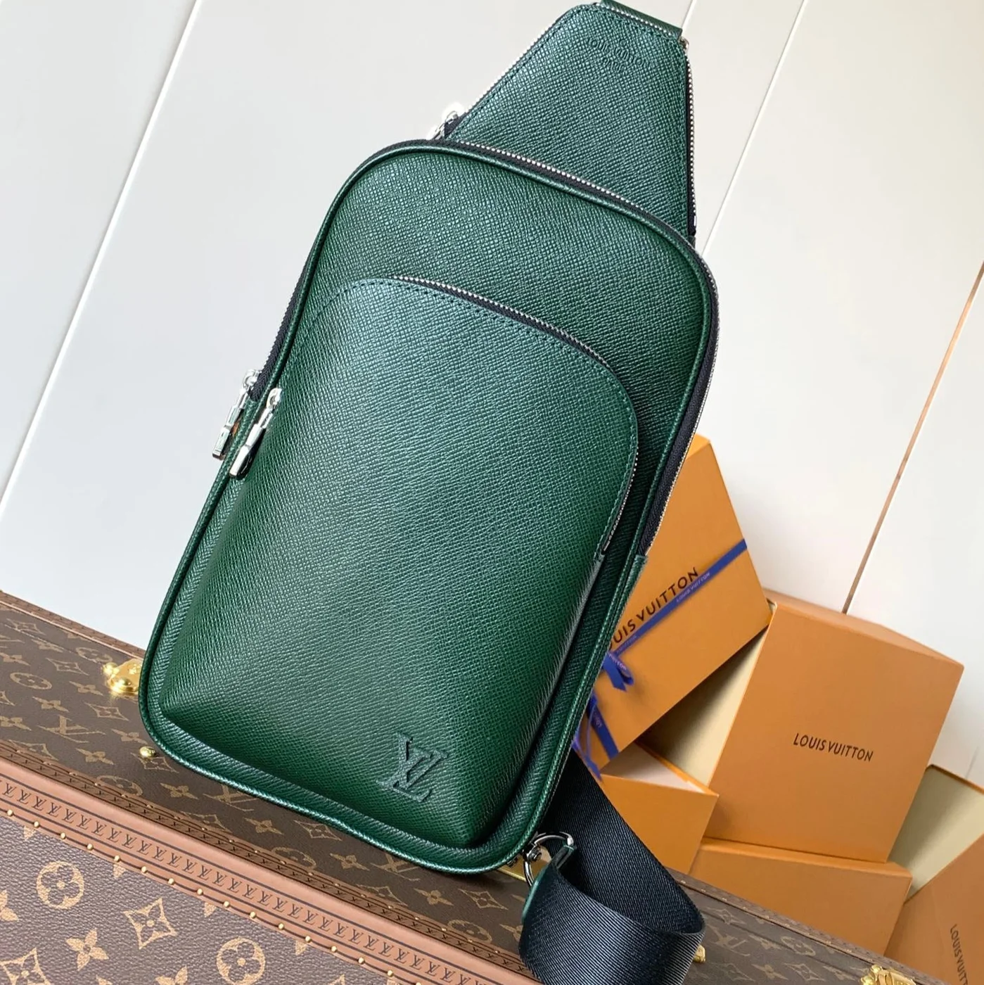 Louis Vuitton Avenue Slingbag 31 In Dark Green Taiga Leather Bag product view 1
