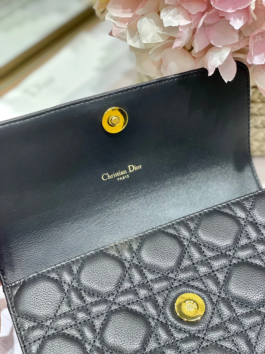 Dior Woc Women’s Black Handbag with Gold Lock 20× .5×3.5 cm product view 2