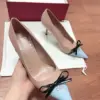 Valentino Women Beige Leather Blue Bow Detail Pumps product view 2