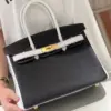 Hermès Birkin 30 Black/White Togo leather Gold Hardware Bag product view 6
