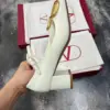 Valentino Women White Mary Jane Heels with Gold-Tone VLogo Detail product view 6