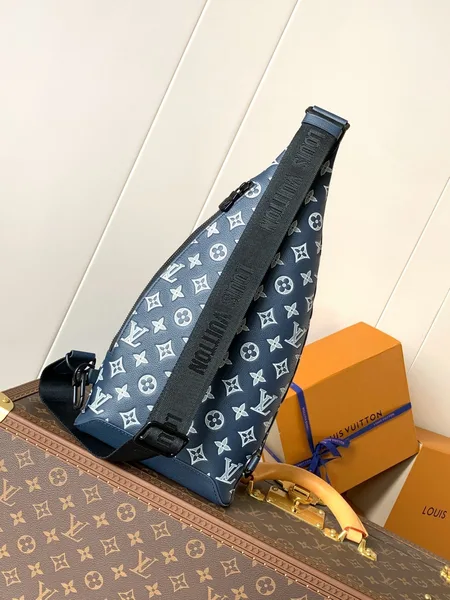 Louis Vuitton Duo Crossbag Bag 42 In Blue And White Monogram Shadow Cowhide product view 4
