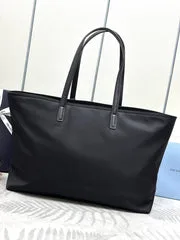 Prada Classic Tote Bag 43 In Black Re-Nylon Fabric product view 3