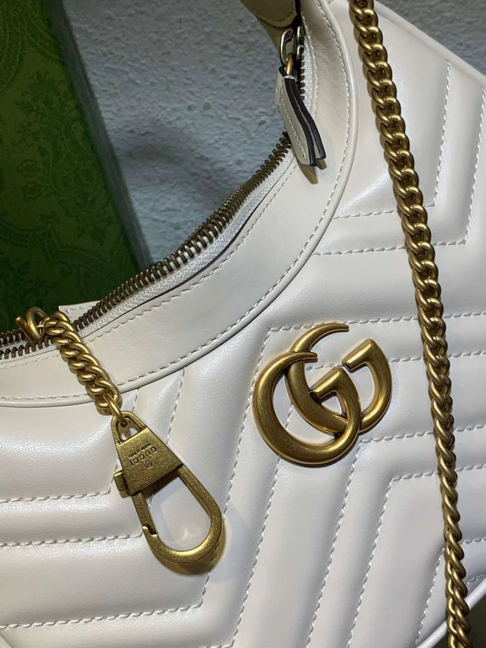 Gucci GG Marmont Half Moon Handbag White 24 cm product view 5