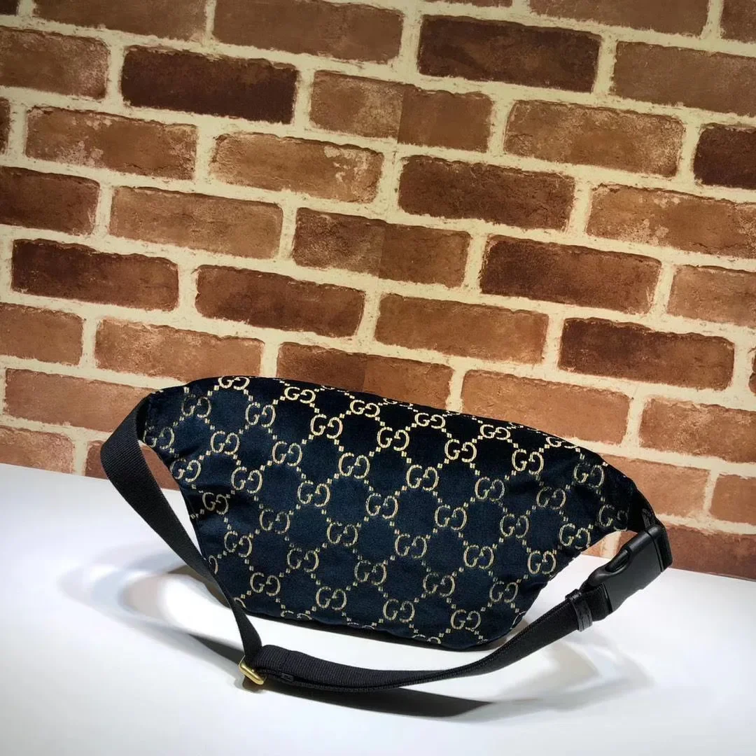 Gucci Belt Bag GG Velvet Blue in Velvet with Brass-tone product view 4