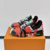 Louis Vuitton Men Black Red Painted Leather Sneakers product view 3