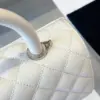 Chanel Coco Handbags Leather White With Silver Lock Woman’s 23 cm product view 3