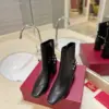 Valentino Women Black Leather Studded Ankle Boots product view 4