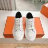 Hermès Women White Leather Sneakers product view 5