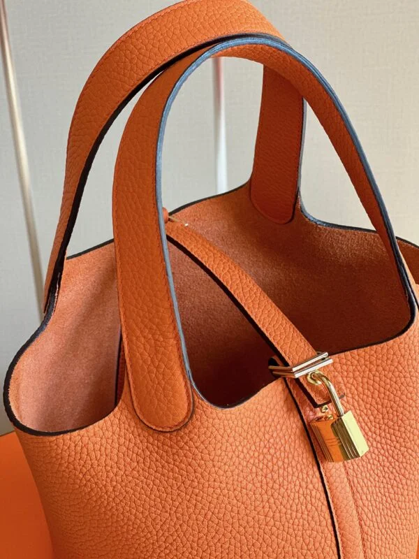 Hermès Picotin 18 Orange Togo Leather Gold Hardware Bag product view 3