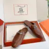 Hermès Women Brown Leather Slip On Mules product view 5
