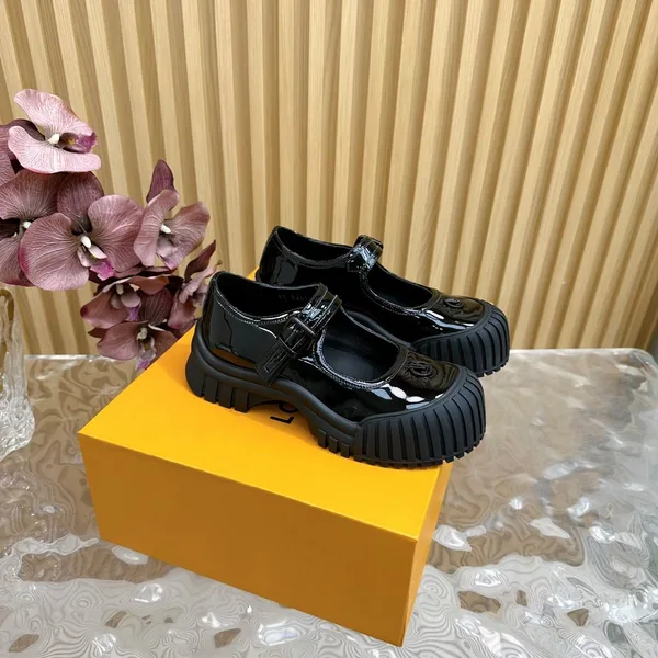 Louis Vuitton Women Black Patent Leather Mary Jane Loafers product view 3