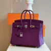 Hermès Birkin 25 Dark Purple Togo Leather Palladium Hardware Bag product view 3