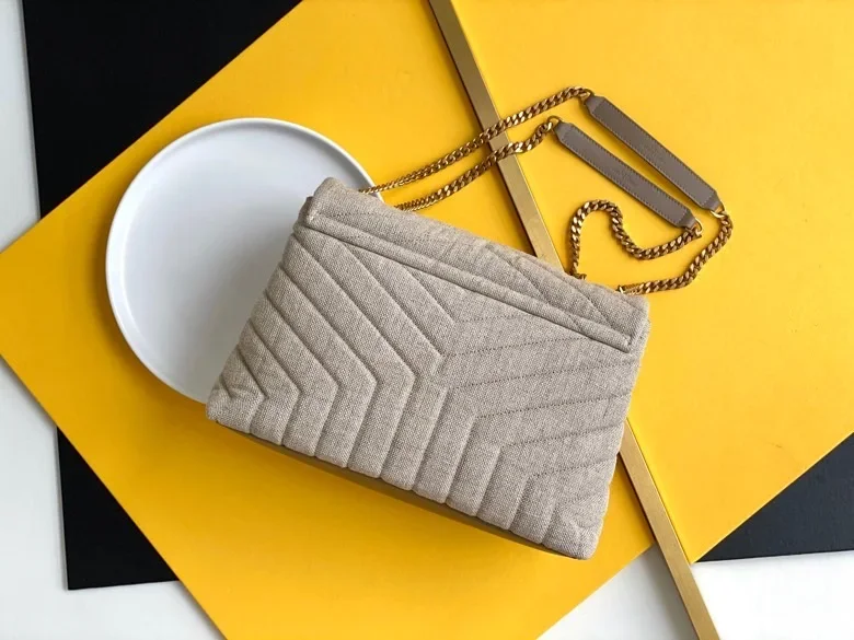 Saint Laurent Beige Suede Y Quilted Monogram Bag product view 2