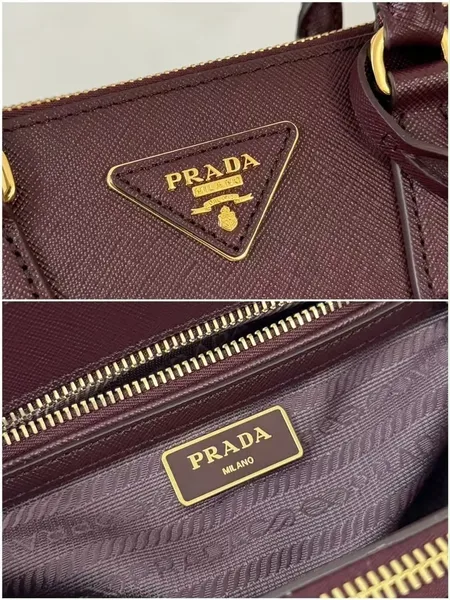 Prada Galleria small burgundy Saffiano leather Bag product view 5